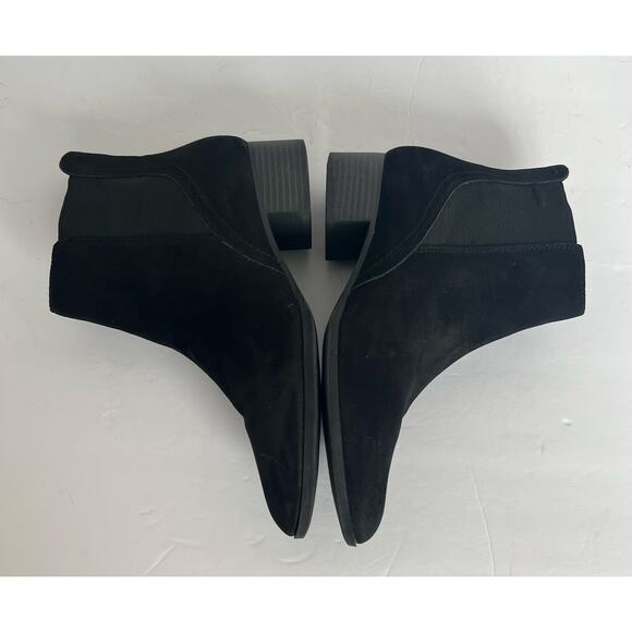 Alex Marie Black Suede Leather Chelsea Pull On Stretch Band Sides Ankle Boots 8M - Picture 5 of 10